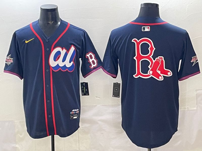 Men 2025 Boston Red Sox Blank Drak Blue All star Nike MLB Jersey style 03->san diego padres->MLB Jersey